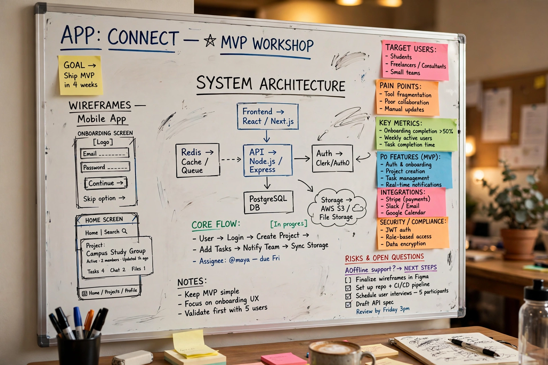 Whiteboard full of ideas